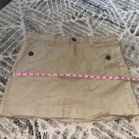 Tan Khaki Zip Up Mini Skirt - Picture 5 of 8